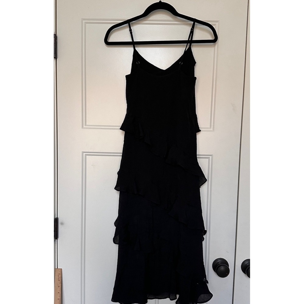 Aqua Dress Women XS Chiffon Ruffled Tiered Strappy Midi Dress Whimsigoth Formal